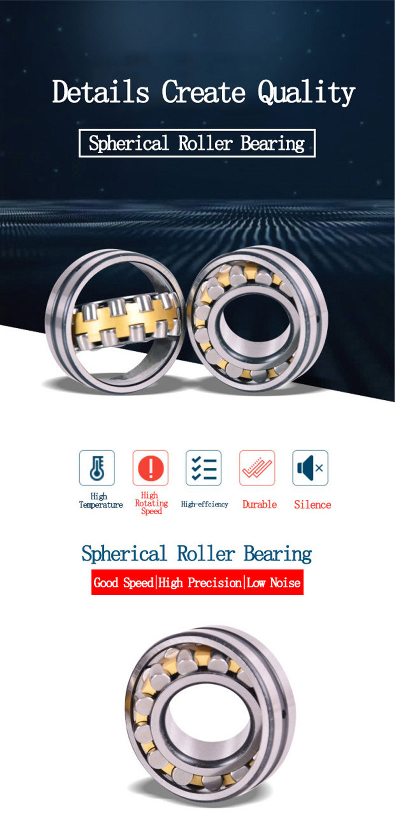 Geräuscharmer SKF-Kugelrollenlager 22352cc für Zementmischer